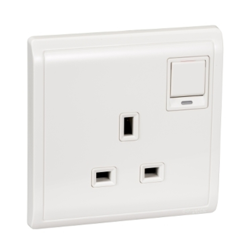 Schneider Electric Pieno 13A 250V 1Gang swithitched socket with Neon (Model Number - E8215N)