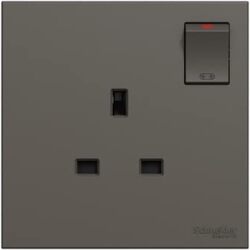 Schneider Electric Switched socket, AvatarOn C, 13A 250V, 1 gang, dark grey - Pack of 3