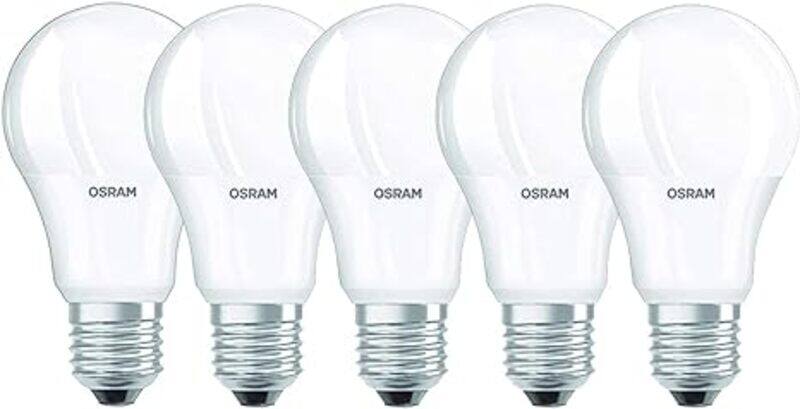 

Osram 9W LED Dimmable Bulb E27 base Value Classic A Frosted 6500k Day Light - Pack of 5