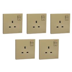 Schneider Electric Switched socket, AvatarOn C, 13A 250V, 1 gang, wine gold - Pack of 5