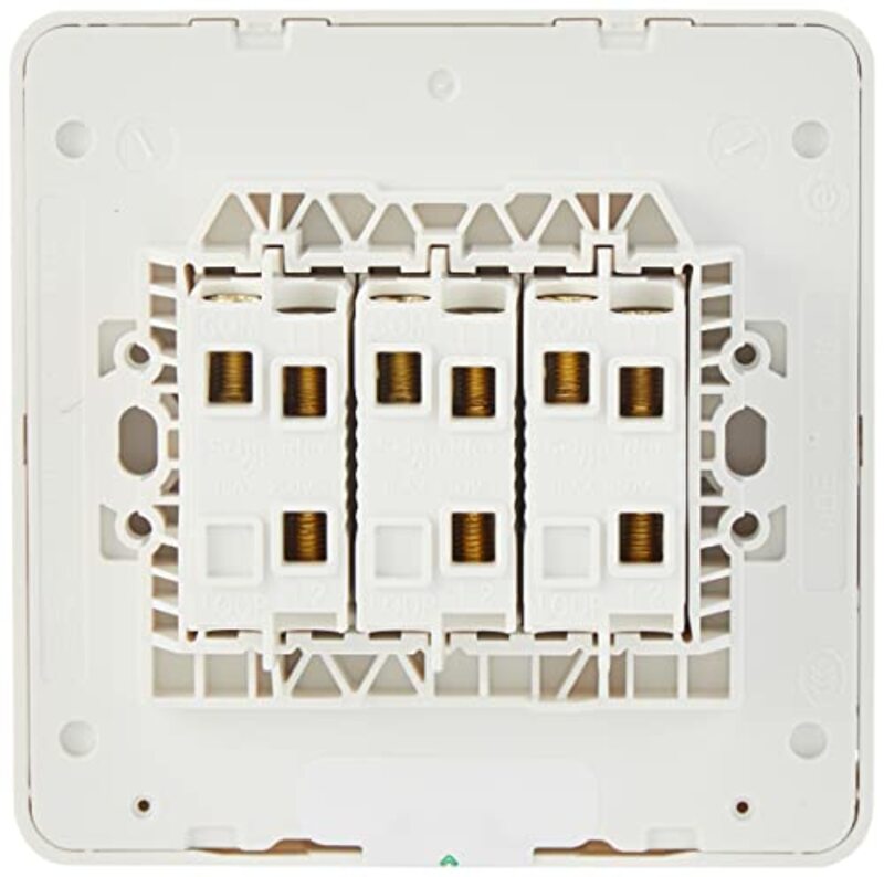 Schneider Electric Avataron White - 2-Way Plate Switch 3 Gang - 16Ax - White - Pack of 5