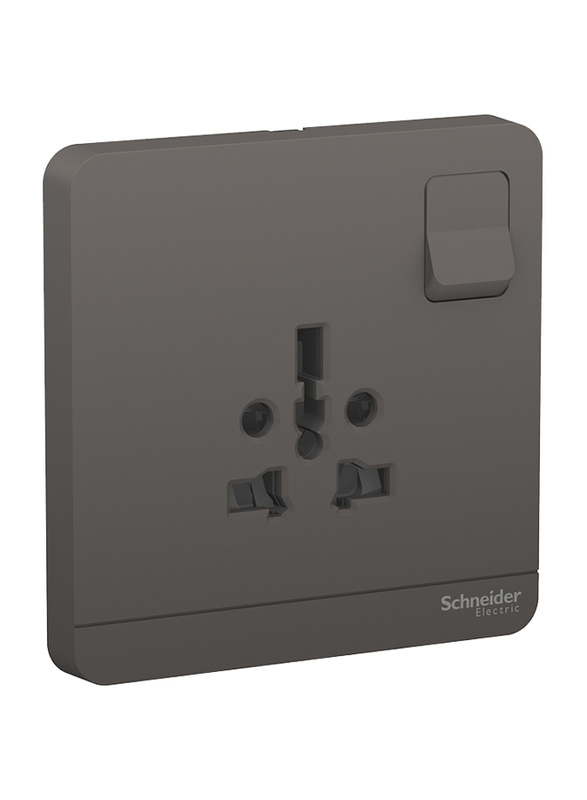 Schneider Electric AvatarOn 2P + 3P 16A Switched Socket 250V, E8315TS_DG, Dark Grey