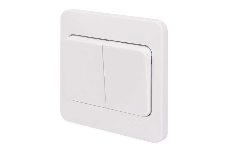 Schneider Electric Lisse - Wide rocker switch - 2 gangs 2 way - 10AX - white - GGBL1022WS