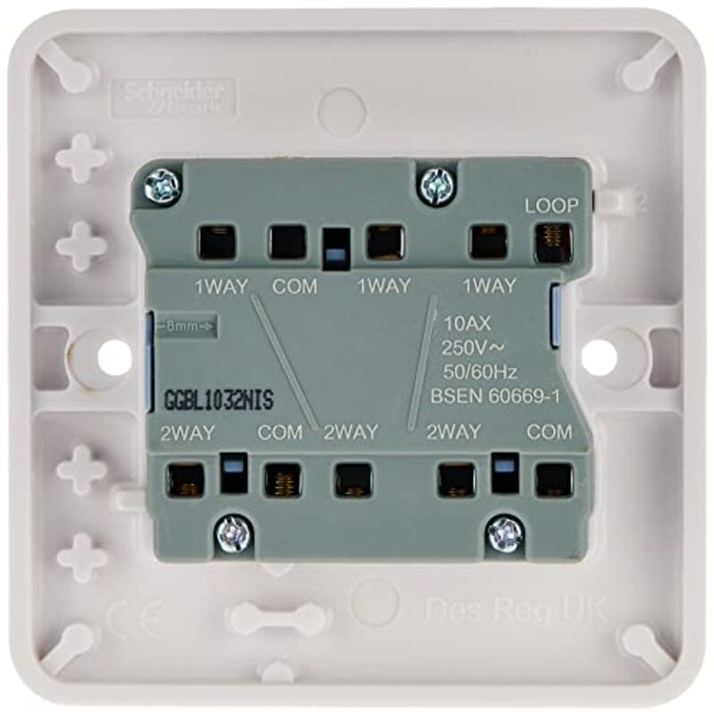 Schneider Electric GGBL1032 Lisse Plate Switch, 3 Gang, 2 Way, 10AX, White - Pack of 3