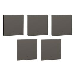 Schneider Electric Switch with Fluorescent Locator, AvatarOn C, 1 way, 1 gang, 16AX, 250V, dark grey - Pack of 5