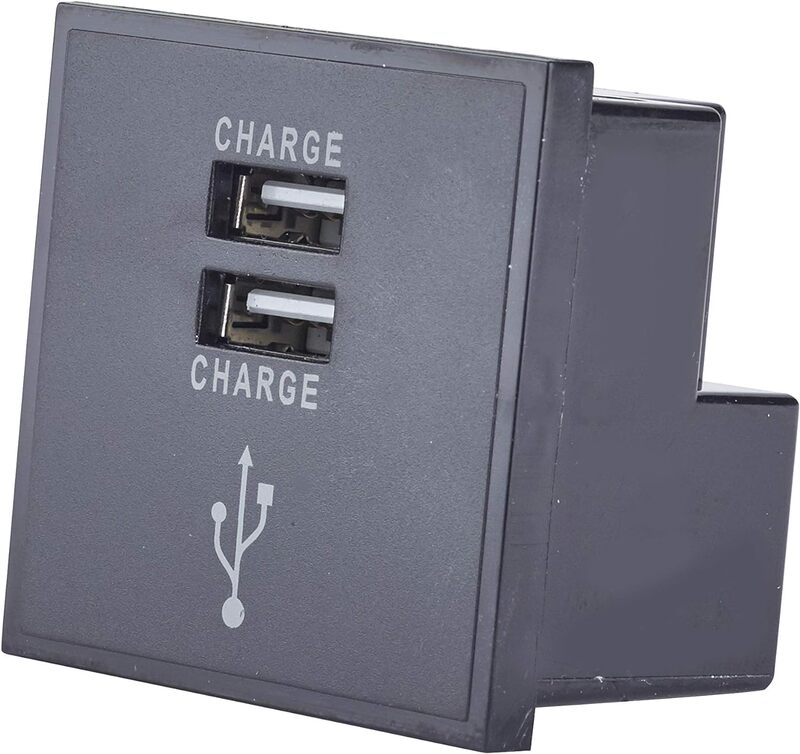 Schneider Electric USB charger, Lisse, 1A, 5V, euro module, twin, black - GUE7074B