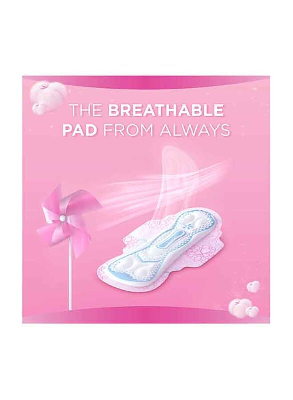 Always Breathable Soft Maxi Thick Sanitary Pads with Wings, Large, 30 Pieces