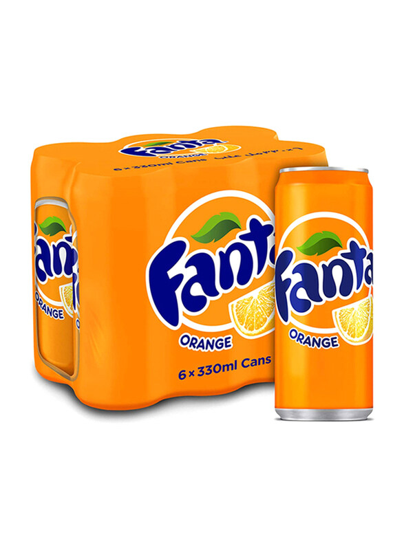 

Fanta Orange Carbonated Soft Drink, 6 Cans x 330ml