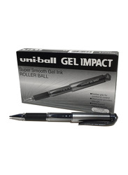 Uniball 12-Piece Gel Impact Rollerball Pen Set, 0.6mm, Black