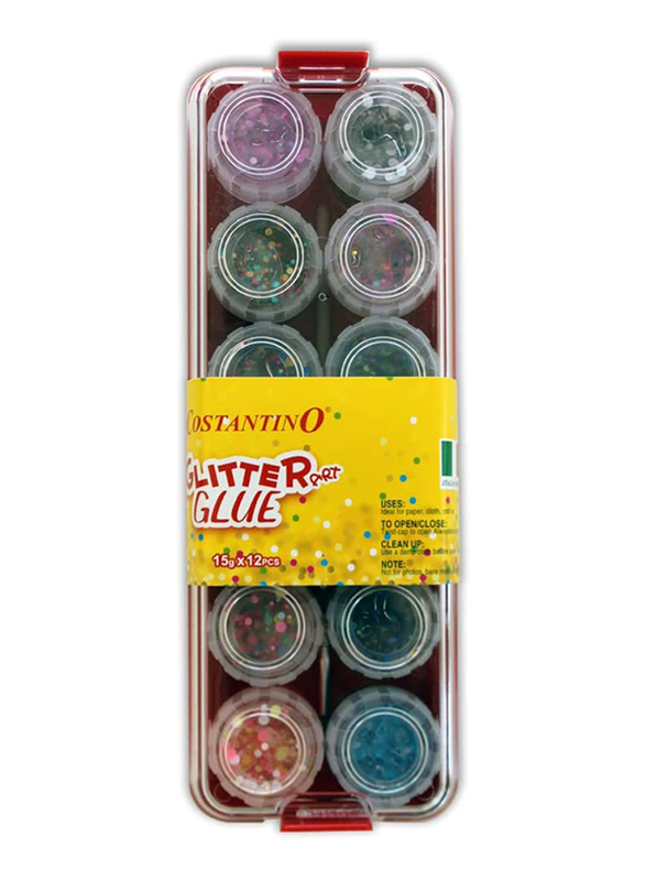 Constantino 12-Piece Glitter Glue Craft Set, Multicolour