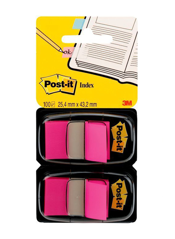 3M Post-it 680-8 Flags Sticky Notes, 2.54 x 4.32cm, 50 Sheets, Pink