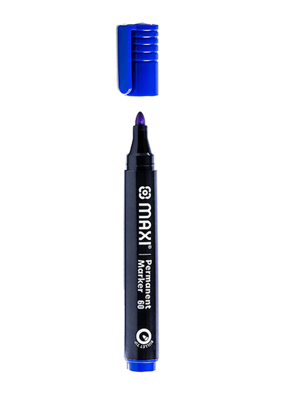 Maxi 10 Piece Permanent Marker with Chisel Tip, Blue