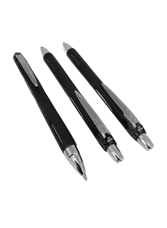Uniball 3-Piece Jetstream SXN-210-Retractable Rollerball Pen Set, 1.0mm, Black