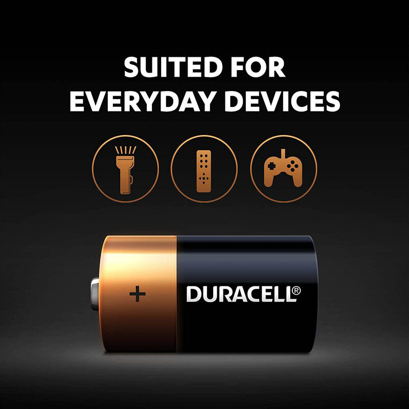Duracell D2 Long Lasting Power Guaranteed 1.5V Alkaline Batteries, Black/Brown