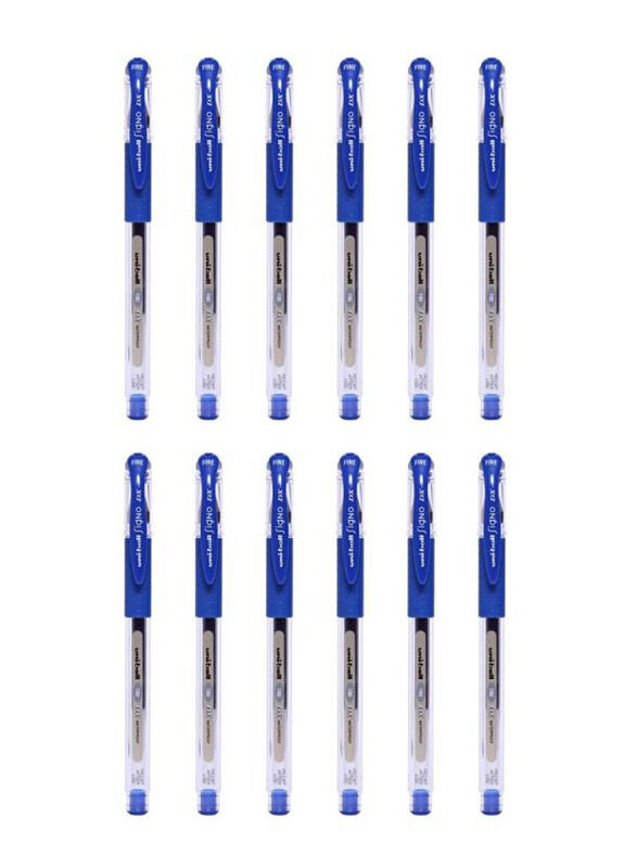 Uniball 12-Piece Signo DX Ball Pen, UM151, Blue