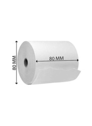 Thermal Pos Paper Receipt Cash Roll, 48 GSM, 80 x 80mm, 60 Pieces, White