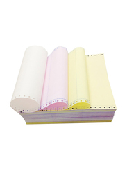 Quick Office Sinarline Plain Computer Paper, 3 Ply, 500 Sheets, 60 GSM, A4 Size, White/Pink/Yellow