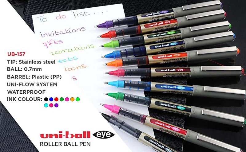 Uniball 12-Piece Eye Fine Rollerball Pen Set, Red