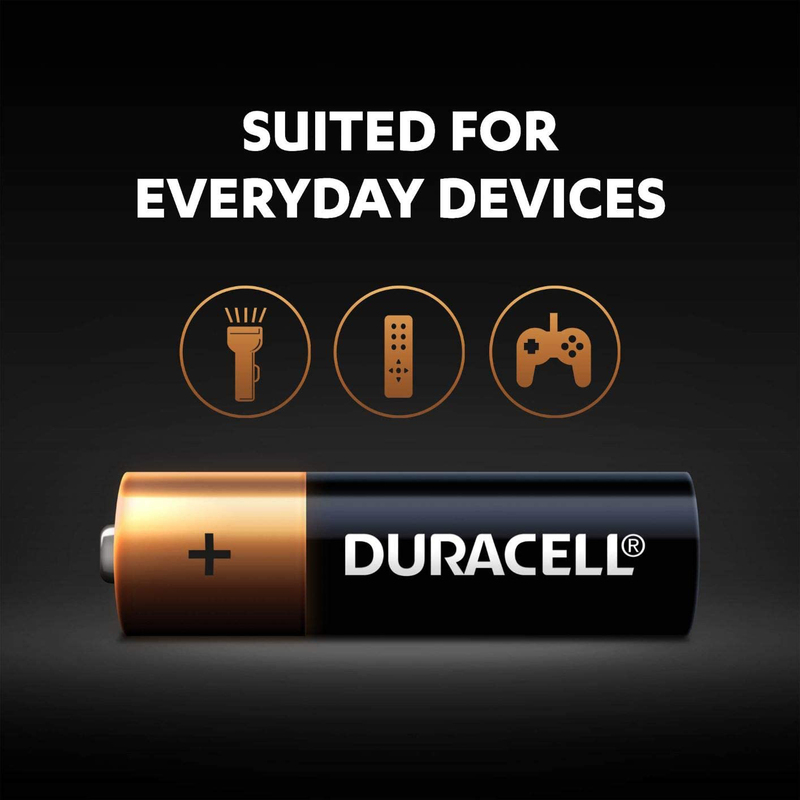 Duracell Type AA Alkaline Batteries, 12 Pieces, Multicolour