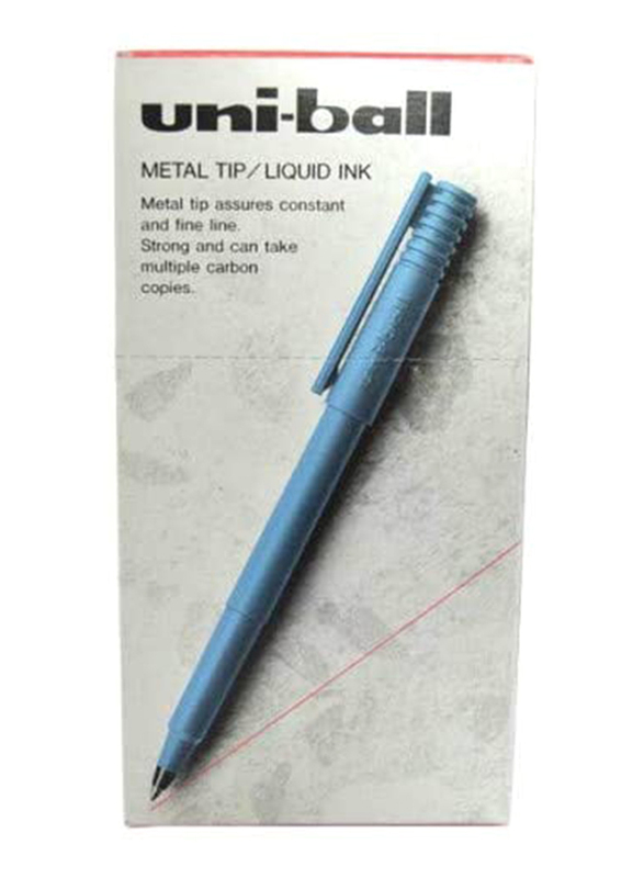 Uniball 12-Piece Metal Tip Rollerball Pen Set, Blue