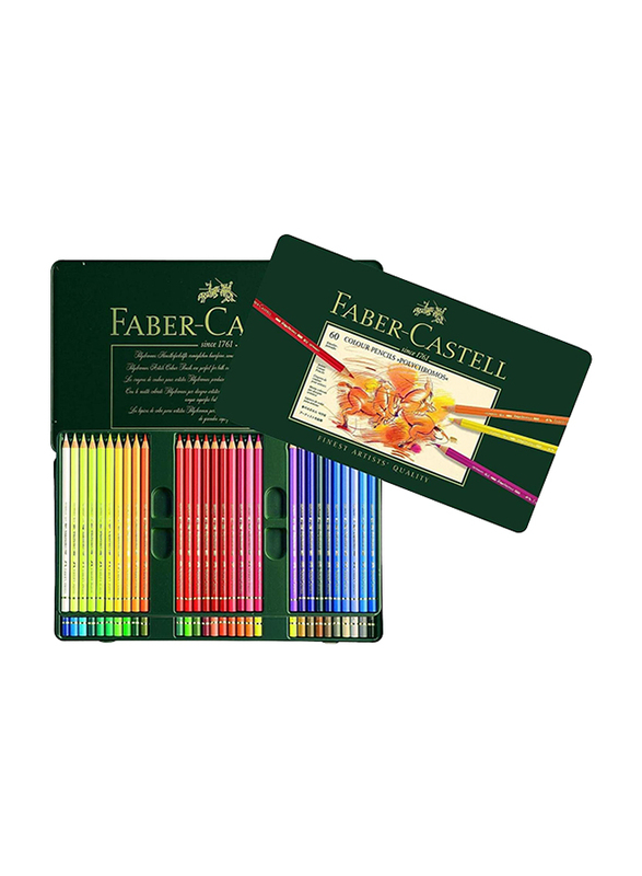 Faber-Castell 60-Piece Polychromos Color Pencil Set, Tin, Multicolour