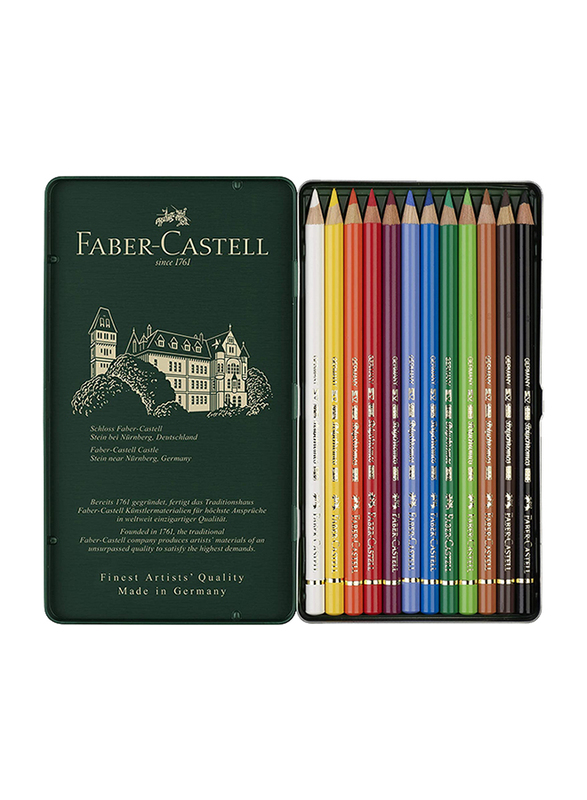 Faber-Castell Polychromos Colour Pencil Set, 12-Piece, Multicolour