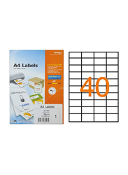 Formtec A4 Labels, 52 x 29mm, 40 Labels Per Sheet, FT-GS-1040, White