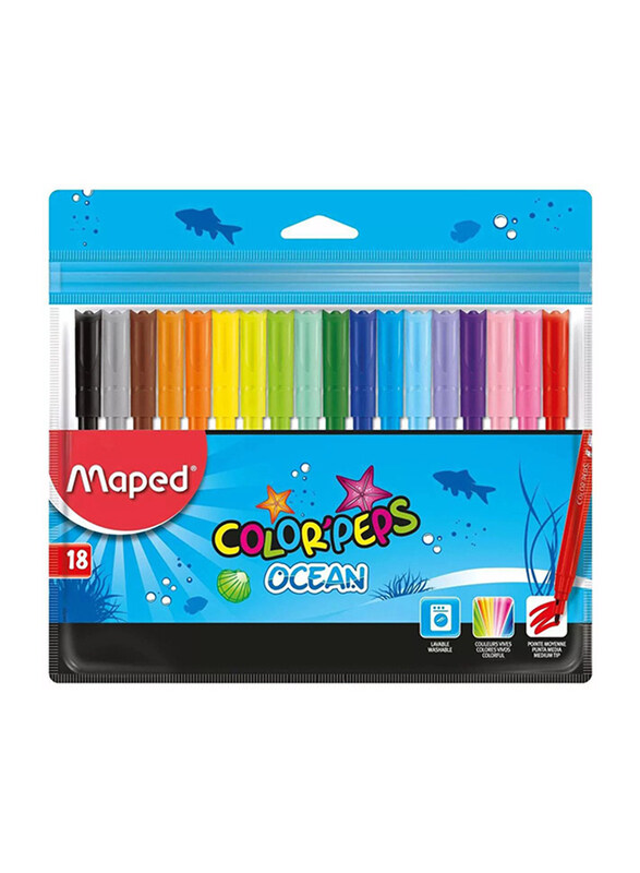 

Maped Color'Peps Ocean Colouring Pen Set, 18 Pieces, Multicolour