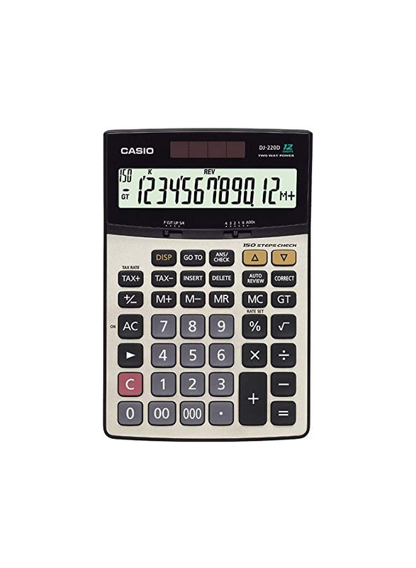 Casio Practical Calculator, DJ-220D, Black/Silver