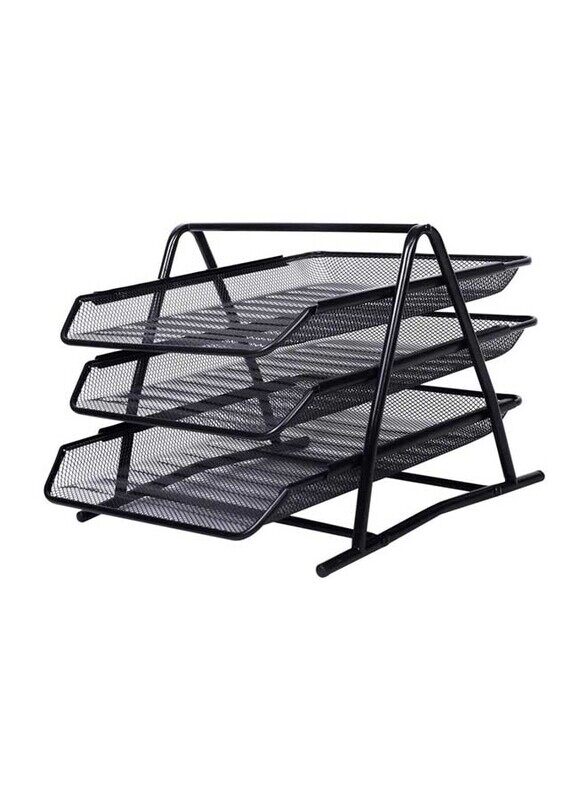 

Fiber-Colour Metal A4 Paper Office Tray, Black