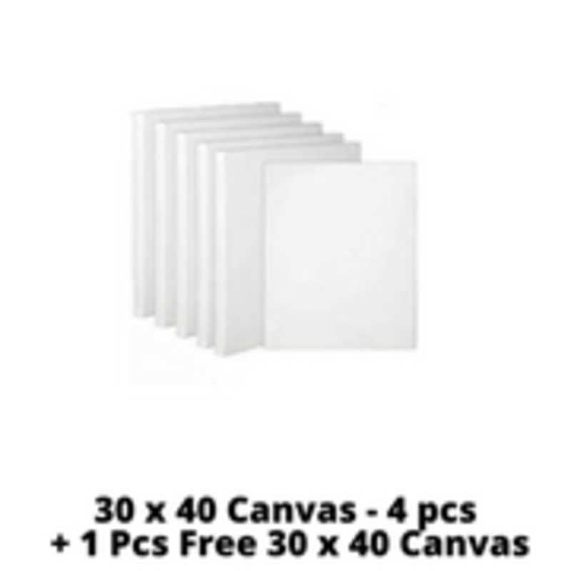 

Generic Bundle: 4 + 1 PCS MAXI Stretched Painting Canvas White Board 30X40