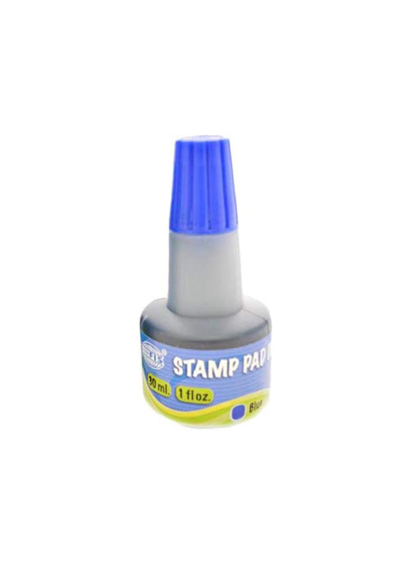 FIS FSIK030BL Stamp Pad Ink, 4 Pieces, Blue
