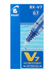 Pilot 12-Piece V7 Hi-Tecpoint Rollerball Pen, 0.7mm, Blue