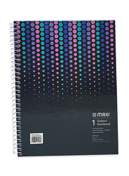 Spiral Hard Cover Maxi 1 Subject Notebook, 21.59 x 27.94cm, 80 Sheets, 70GSM, A4 Size, Multicolour