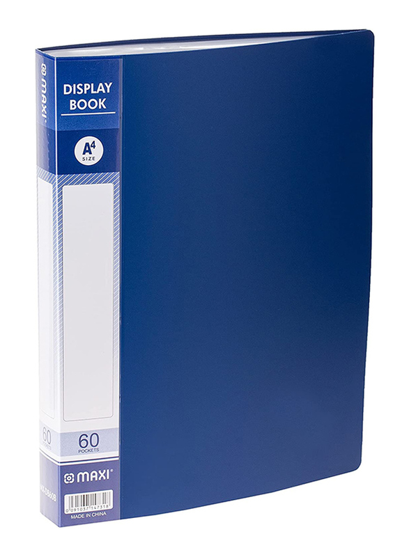 Maxi Display Book, 60 Pockets, Blue