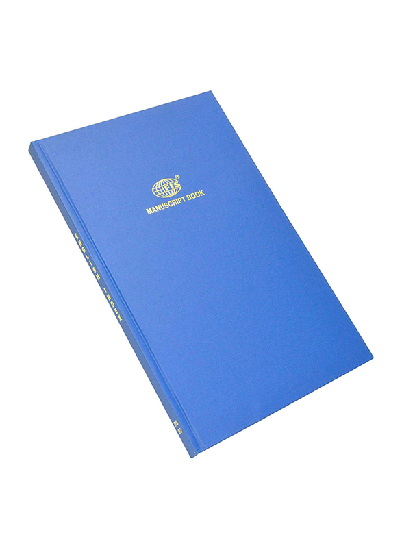 FIS Manuscript Single Line Spiral Book, 8mm, 3 Quire, F/S 210 x 330mm, 144 Sheets, Blue