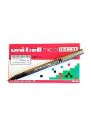 يوني بول قلم حبر سائل مايكرو ديلوكس من 12 قطعة، UB-155، أحمر