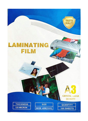 Laminating Pouch Films, 426 x 303mm, 125 Microns, 100 Sheets, A3 Size, Clear