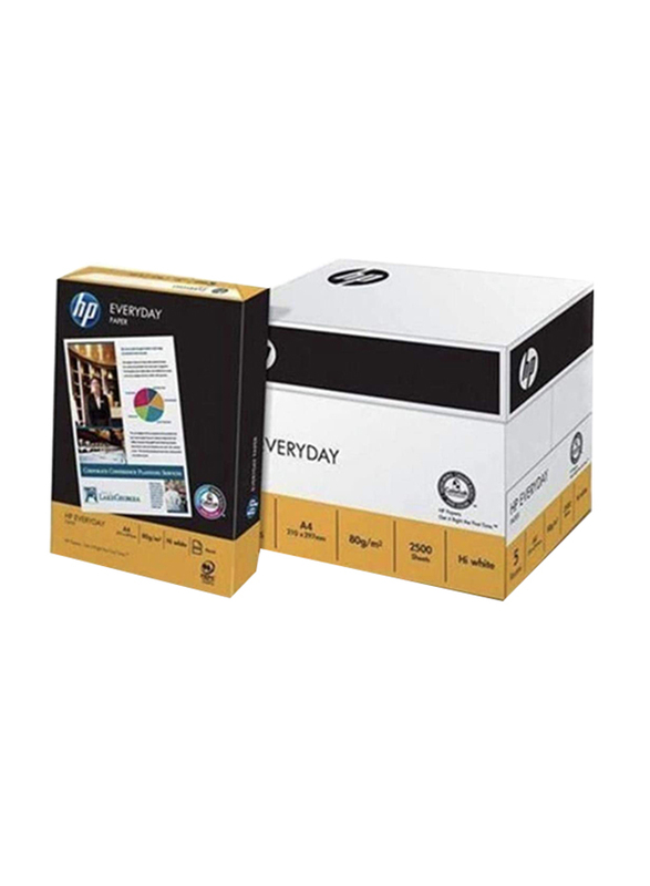 HP Printing Paper, 80 GSM, 2500 Sheets, A4 Size, White
