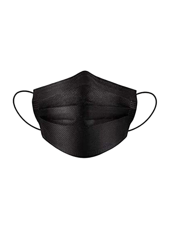 Though56 Disposable Three Layer Face Mask, Black, 50 Pieces