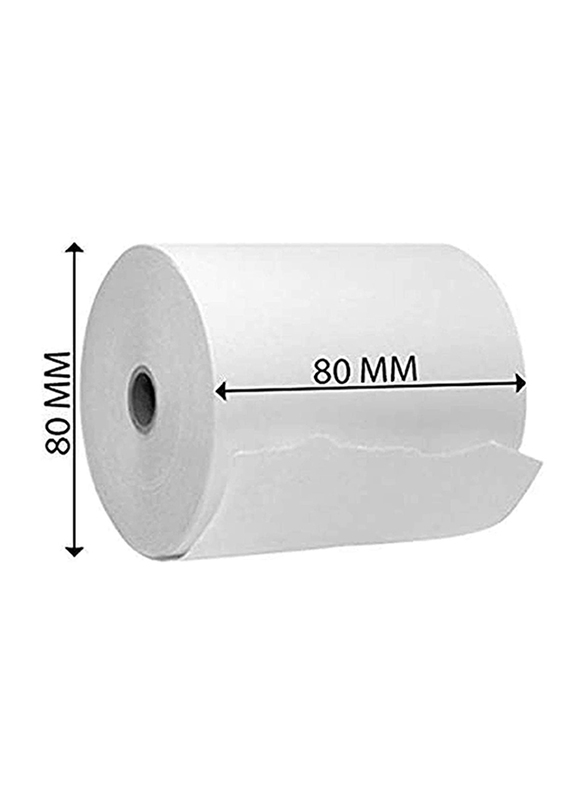 POS Receipt Thermal Paper Rolls, 80 x 80mm, 50 Pieces, White