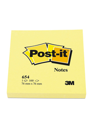 بوست ات ورق ملاحظات لاصق، 76 × 76 مم، 100 ورقة، أصفر