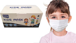 Medone 3 Layer Disposable Face Masks for Kids, White, 50 Pieces