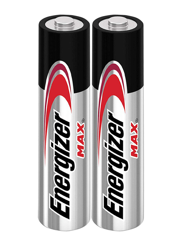 Energizer Max Alkaline Power Seal Technology AAA Batteries, 2 Pieces, Black/Silver