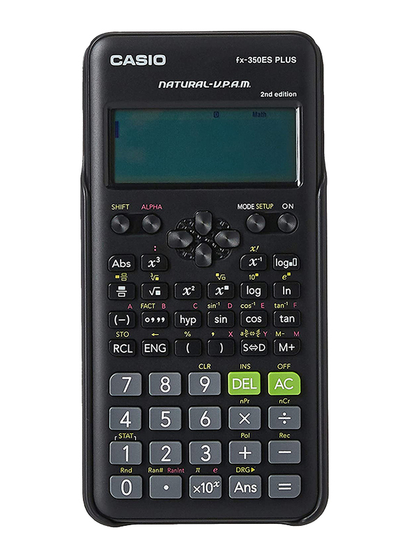 كاسيو FX-350ES Plus 252 وظيفة حاسبة علمية، أسود