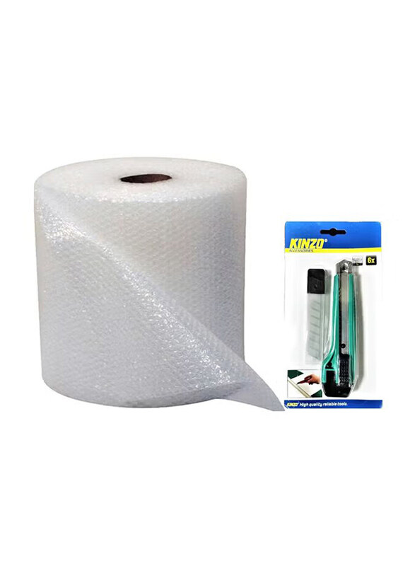 

Kinzo Air Bubble Wrap Roll with Cutter, Clear