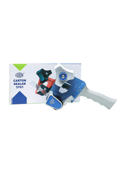 Carton Sealer Packaging Tape Roller Dispenser, White/Blue