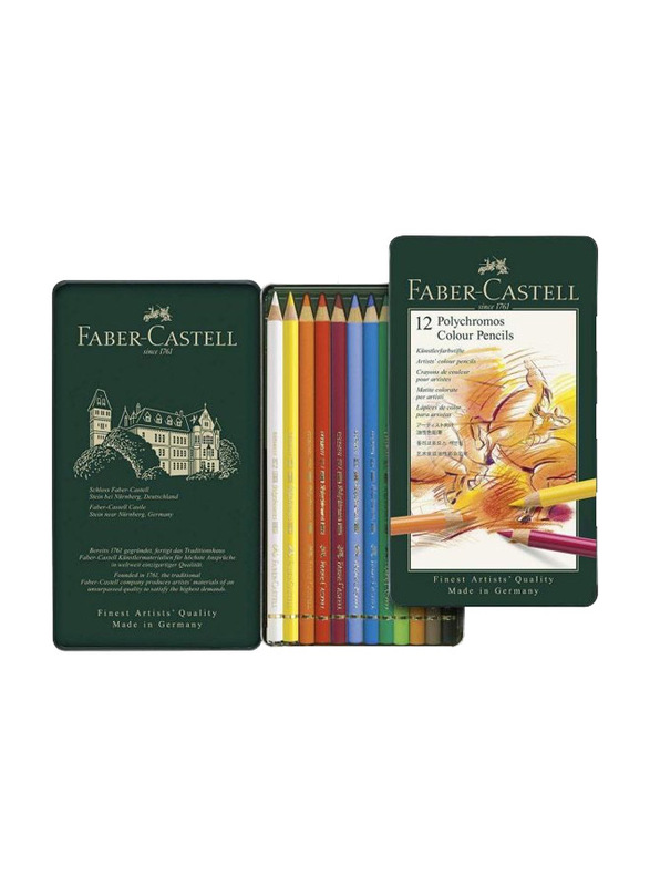 Faber Castell Polychromos Colour Pencil Set, 12 Piece, Multicolour