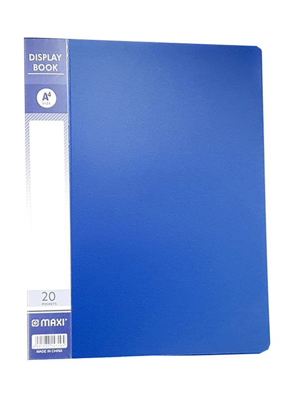 Maxi Display Book, 20 Pockets, Blue
