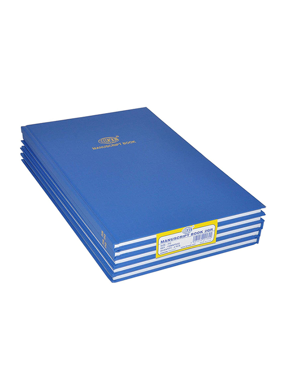 FIS Single Ruled Manuscript Book, 2 Quire, 8mm, 5 x 96 Sheets, Blue